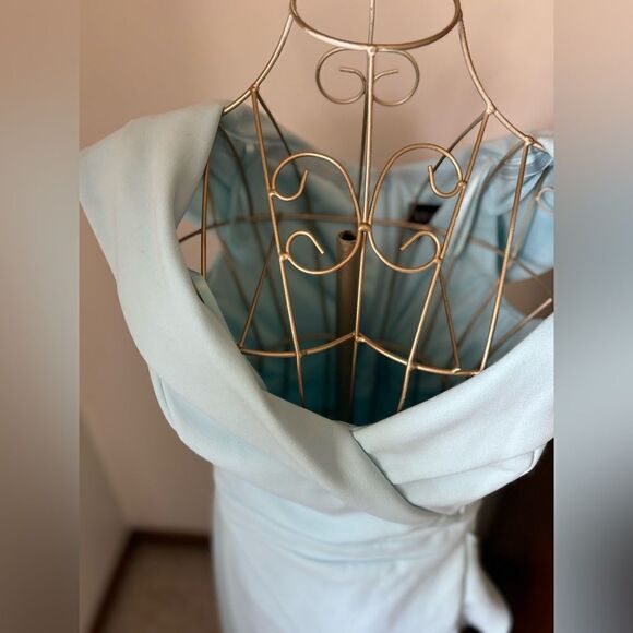 Xscape plus size blue dress with ruffle detail size 16 special occasion - Picture 5 of 10